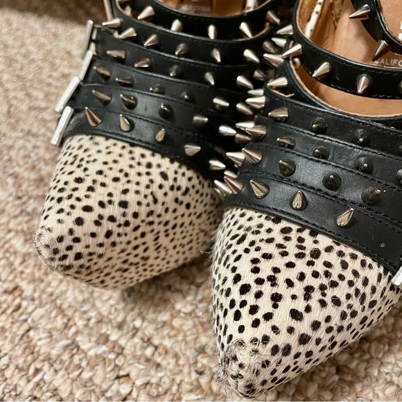 Jeffrey Campbell pony hair spiked strappy wedge heels, sz 8 - Picture 9 of 11